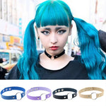 3 chiếc vòng tay cổ da tròn phong cách punk Harajuku đường phố Nhật Bản, Giao màu ngẫu nhiên, YXQ