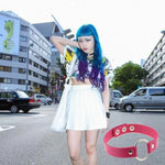 3 chiếc vòng tay cổ da tròn phong cách punk Harajuku đường phố Nhật Bản, Giao màu ngẫu nhiên, YXQ