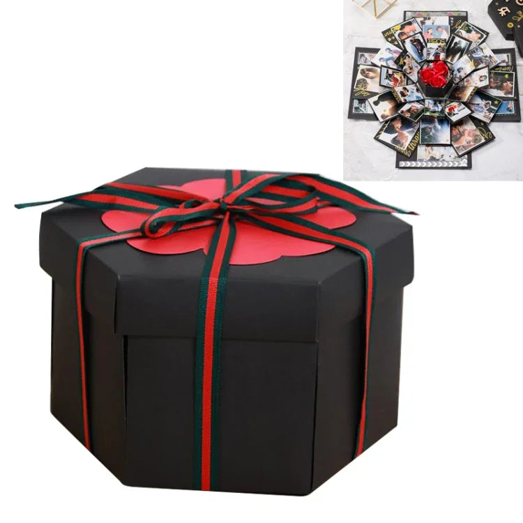 Hộp quà sao sáng tạo album thủ công DIY hình lục giác nở hoa bất ngờ, album thủ công