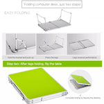 Bàn laptop di động có thể điều chỉnh, có thảm nhựa, gấp gọn, bàn đọc sách trên giường, Thảm nhựa, Thảm nhựa (gỗ), Thảm nhựa (xanh sapphire)