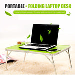 Bàn laptop di động có thể điều chỉnh, có thảm nhựa, gấp gọn, bàn đọc sách trên giường, Thảm nhựa, Thảm nhựa (gỗ), Thảm nhựa (xanh sapphire)