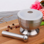 Cối giã tỏi bằng thép không gỉ có nắp, kích thước: nhỏ, kích thước: lớn