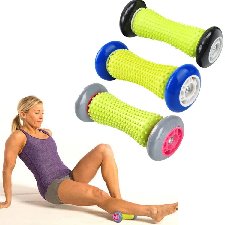 Bánh xe mát-xa chăm sóc sức khỏe Yoga cho cổ, thắt lưng, chân, tay, bàn chân, giao màu ngẫu nhiên, chiều dài: 17cm