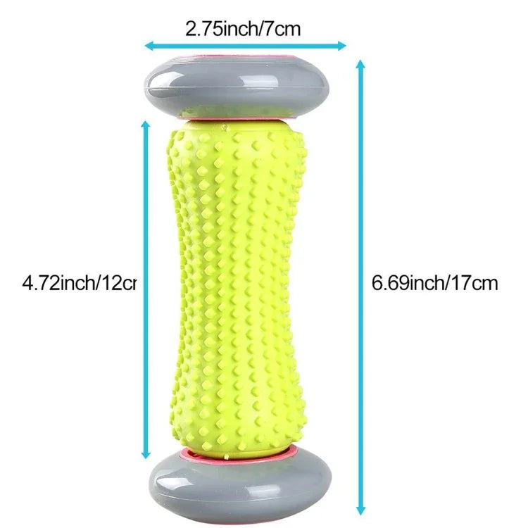 Bánh xe mát-xa chăm sóc sức khỏe Yoga cho cổ, thắt lưng, chân, tay, bàn chân, giao màu ngẫu nhiên, chiều dài: 17cm