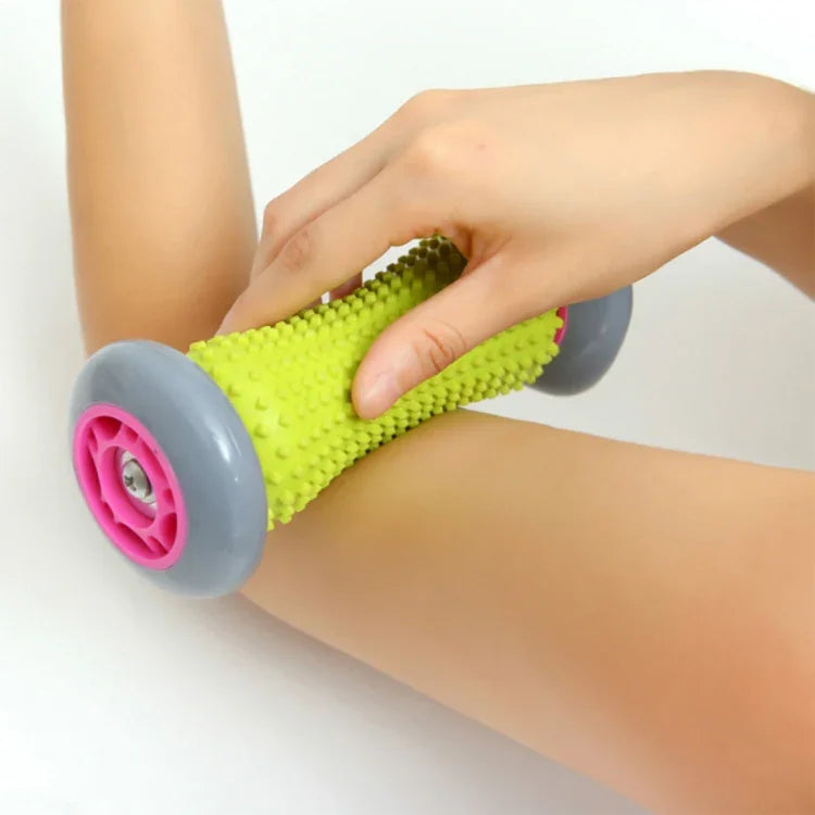 Bánh xe mát-xa chăm sóc sức khỏe Yoga cho cổ, thắt lưng, chân, tay, bàn chân, giao màu ngẫu nhiên, chiều dài: 17cm