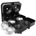 Khuôn làm đá viên 3D hình kim cương 4 ngăn mới, khay silicone cho tiệc bar, khuôn socola, dụng cụ nhà bếp, hình kim cương
