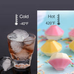 Khuôn làm đá viên 3D hình kim cương 4 ngăn mới, khay silicone cho tiệc bar, khuôn socola, dụng cụ nhà bếp, hình kim cương