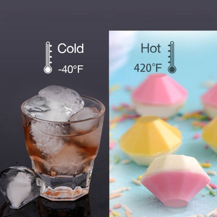 Khuôn làm đá viên 3D hình kim cương 4 ngăn mới, khay silicone cho tiệc bar, khuôn socola, dụng cụ nhà bếp, hình kim cương
