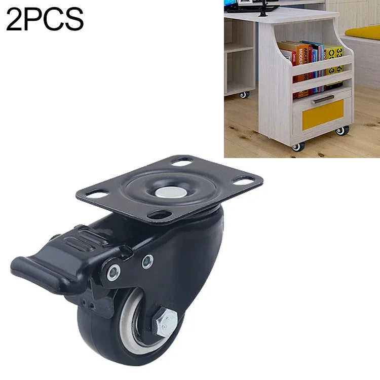 2 cái bánh xe phanh đa năng yên tĩnh 2 inch cho tủ đồ nội thất, bàn cà phê, bánh xe phanh đa năng 2 inch