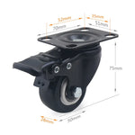 2 cái bánh xe phanh đa năng yên tĩnh 2 inch cho tủ đồ nội thất, bàn cà phê, bánh xe phanh đa năng 2 inch