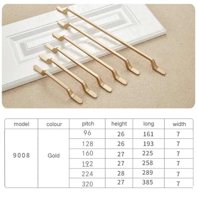 Tay cầm cửa tủ đơn giản hiện đại 9008-224, tay cầm ngăn kéo tủ quần áo hợp kim kẽm, 9008-224