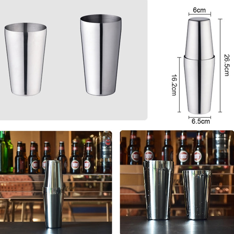 Bộ dụng cụ pha chế cocktail Boston bằng thép không gỉ cao cấp / dụng cụ bar cao cấp, dung tích: 750 + 600ml, bộ pha chế cocktail