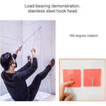 10 móc dán không đường may hình quả mận dày PVC + thép không gỉ, Chống nước, trong suốt, dán chắc, treo tường bếp, Dày