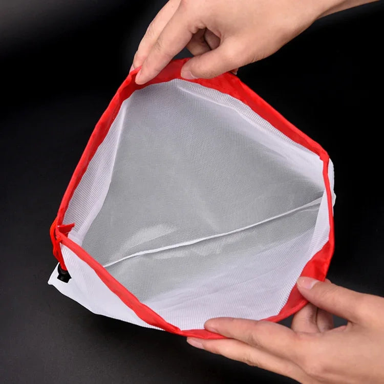 10 Túi Lưới Đựng Trái Cây Bánh Mì Tái Sử Dụng Đường May Đôi, Kích Thước: 30cm x 20cm, Giao Màu Ngẫu Nhiên, Kích Thước: 30cm x 20cm