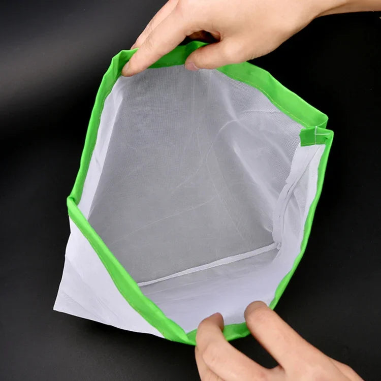 10 Túi Lưới Đựng Trái Cây Bánh Mì Tái Sử Dụng Đường May Đôi, Kích Thước: 30cm x 43cm, Giao Màu Ngẫu Nhiên, Kích Thước: 30cm x 43cm
