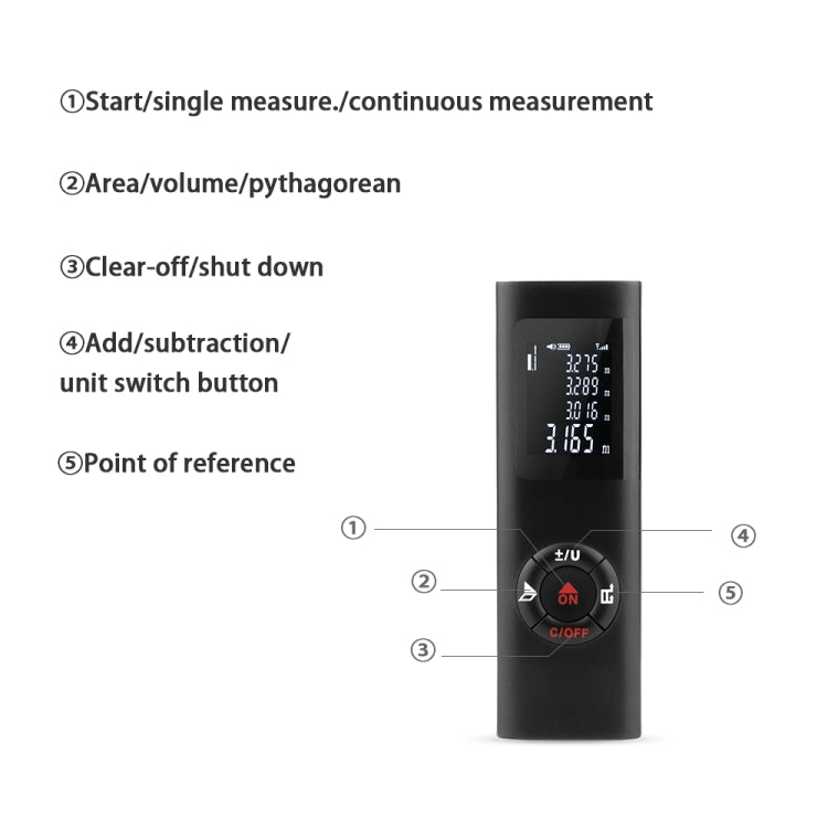 Máy đo khoảng cách laser mini JQ-60 60m, máy đo khoảng cách laser kỹ thuật số cầm tay sạc lại được, 60m