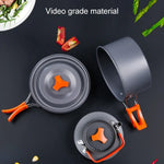 Bộ nồi chén dụng cụ nấu ăn cắm trại Hewolf 1692 cho 2-3 người, HW-K1692 cho 2-3 người