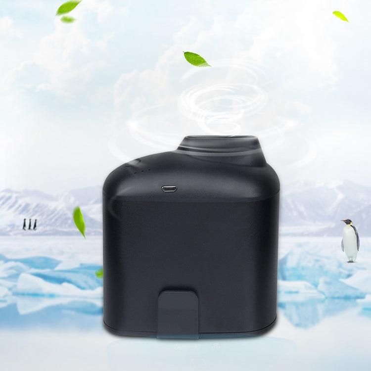 Quạt treo eo USB sáng tạo di động với ba tốc độ gió điều chỉnh, màu đen, xám