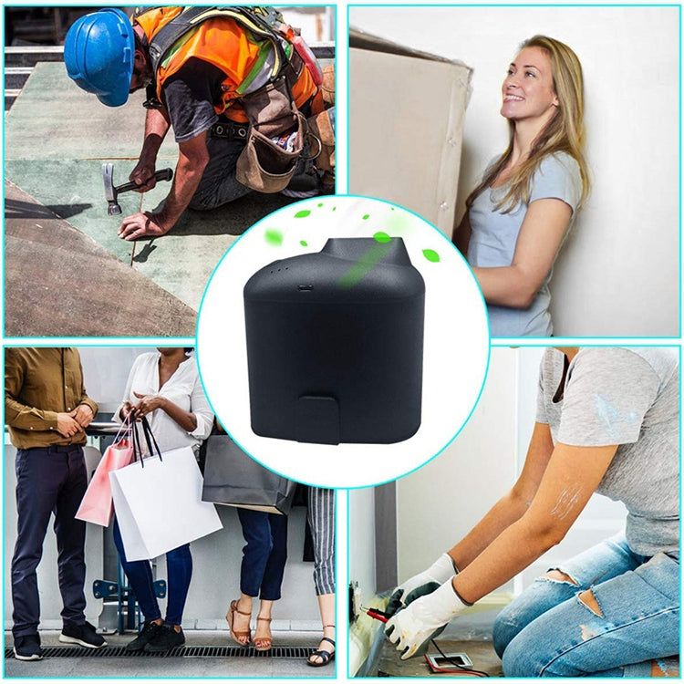 Quạt treo eo USB sáng tạo di động với ba tốc độ gió điều chỉnh, màu đen, xám