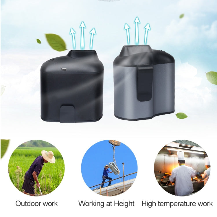 Quạt treo eo USB sáng tạo di động với ba tốc độ gió điều chỉnh, màu đen, xám