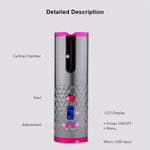 Máy uốn tóc tự động sạc USB mini không dây đa chức năng với màn hình LCD