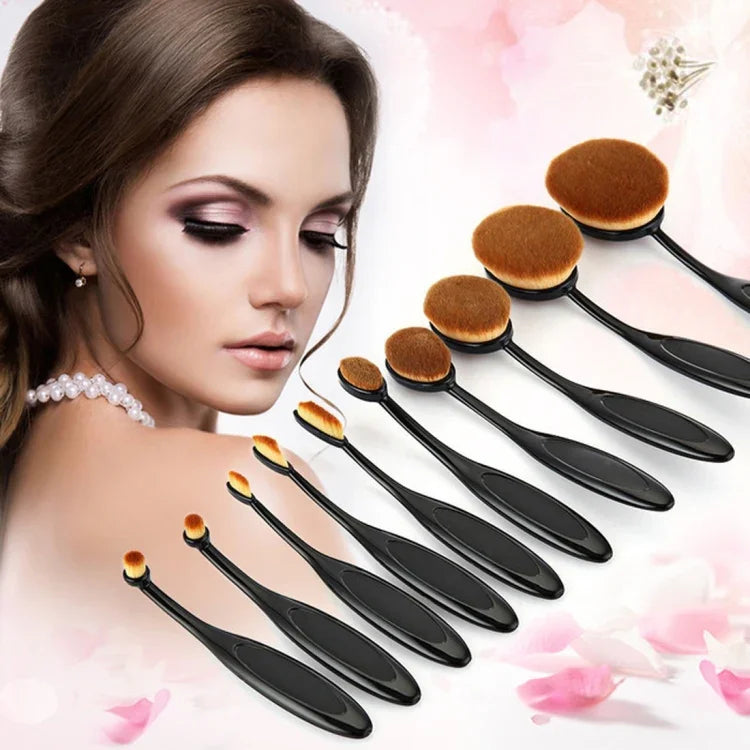 Bộ 10 cọ kẻ mày cán kiểu bàn chải đánh răng, màu đen