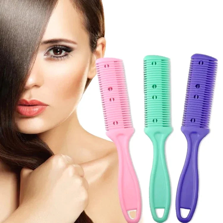 3 dụng cụ tóc dao hai mặt, lược tóc, tông đơ cắt mái, thiết bị làm mỏng tóc, tông đơ cắt tóc, giao màu ngẫu nhiên, 10 chiếc giao màu ngẫu nhiên