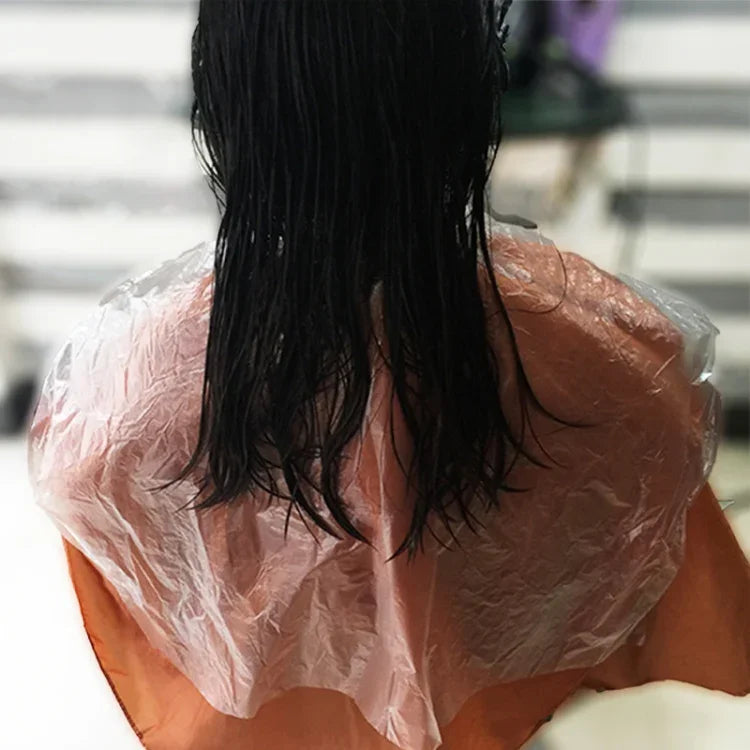200 chiếc khăn choàng nhuộm tóc dùng một lần cho salon tóc, khăn choàng điều trị tóc (Trong suốt)