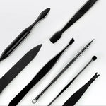 Bộ kềm cắt móng tay inox cao cấp 12 trong 1 kèm hộp da, màu đỏ + đen