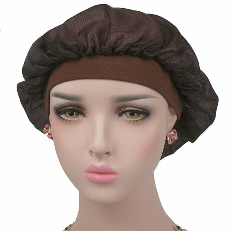 Mũ đội đầu điều hòa dừa ban đêm, mũ tóc dài, băng rộng, mũ satin bonnet