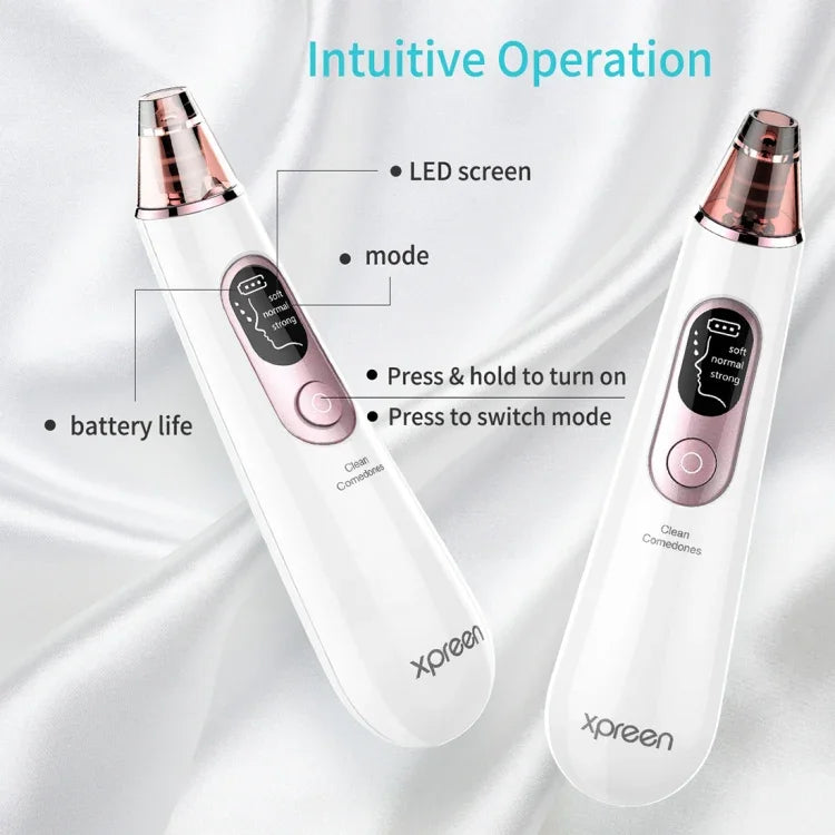 Máy làm sạch lỗ chân lông sạc lại Xpreen thiết bị làm đẹp mặt tại nhà với màn hình LED & 4 đầu dò, XPRE111