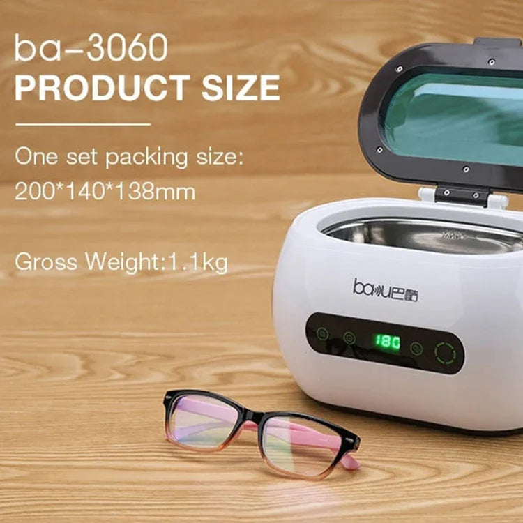 Máy làm sạch siêu âm dụng cụ làm sạch kính và trang sức gia đình baku BA-3060 220V, Cắm EU, Cắm EU