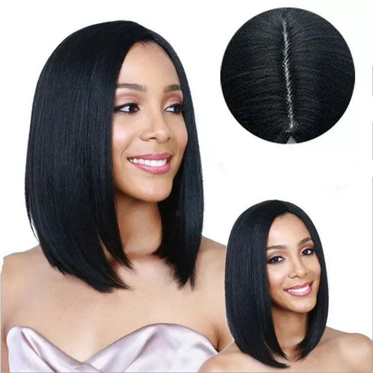 Tóc giả thẳng dài ngang vai bồng bềnh chia giữa, mũ trùm đầu cho nữ