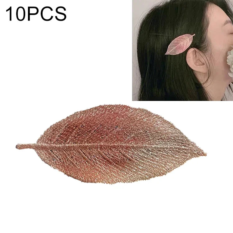 10 chiếc kẹp tóc lá gradient tươi trẻ cho bé gái, kẹp BB mái bằng, phụ kiện tóc