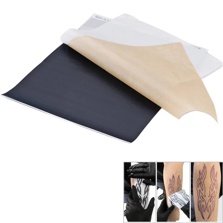 100 tờ giấy chuyển hình xăm tay vẽ ba lớp, hộp 100 miếng