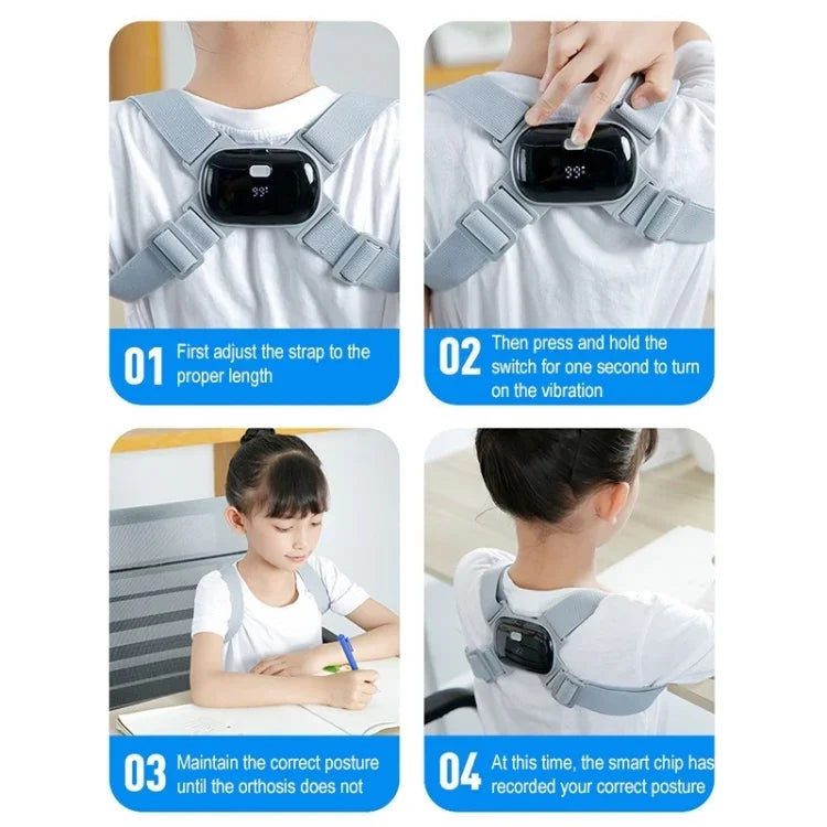Đai chỉnh tư thế thông minh cho người lớn và trẻ em, thiết bị nhắc nhở tư thế, chỉnh hình (xám), chỉnh hình (đen), chỉnh hình (hồng)