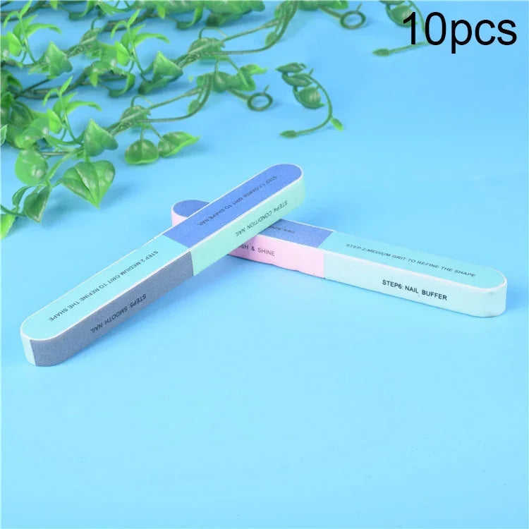 10 cái Dũa móng tay đánh bóng bảy mặt, 1 cái Dũa bảy mặt