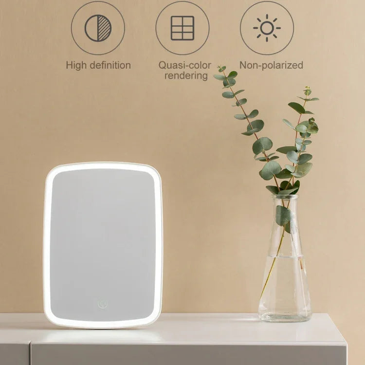 Gương trang điểm LED để bàn hình vuông một mặt Xiaomi Youpin jordan&judy chính hãng, Kiểu màu đơn