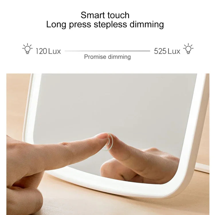 Gương trang điểm LED để bàn hình vuông một mặt Xiaomi Youpin jordan&judy chính hãng, Kiểu màu đơn