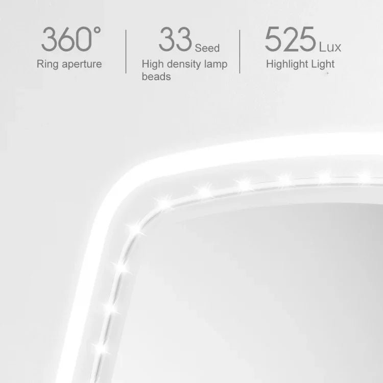 Gương trang điểm LED để bàn hình vuông một mặt Xiaomi Youpin jordan&judy chính hãng, Kiểu màu đơn