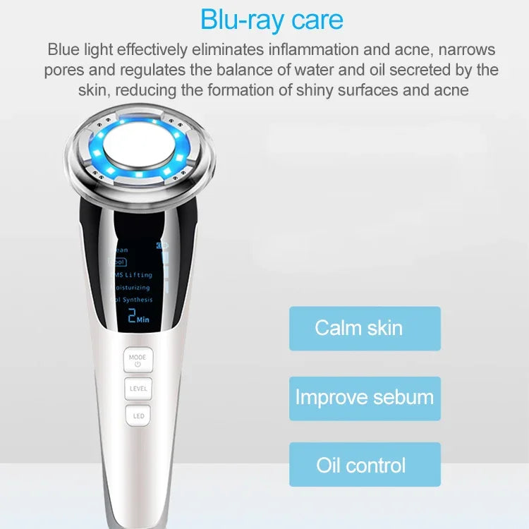 Dụng cụ làm đẹp da mặt BLK-D818, thiết bị trẻ hóa da nóng lạnh, EMS dòng điện vi mô, BLK-D818 (Hồng), BLK-D818 (Trắng)