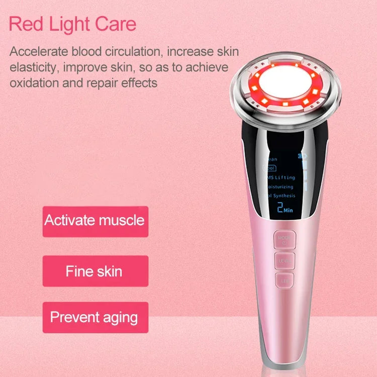 Dụng cụ làm đẹp da mặt BLK-D818, thiết bị trẻ hóa da nóng lạnh, EMS dòng điện vi mô, BLK-D818 (Hồng), BLK-D818 (Trắng)
