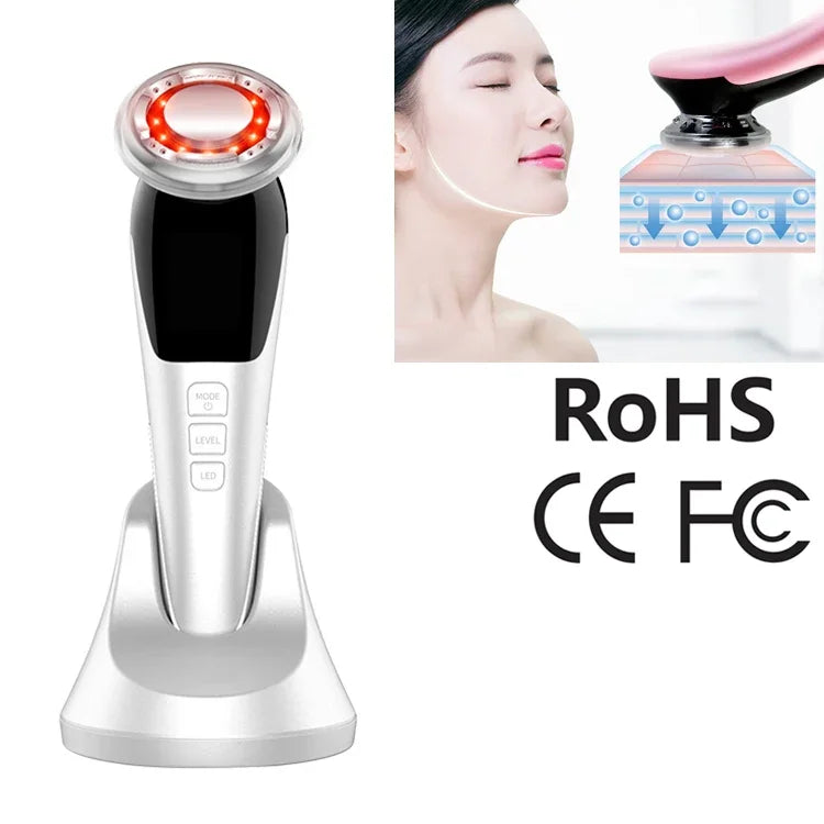 Dụng cụ làm đẹp da mặt BLK-D818, thiết bị trẻ hóa da nóng lạnh, EMS dòng điện vi mô, BLK-D818 (Hồng), BLK-D818 (Trắng)