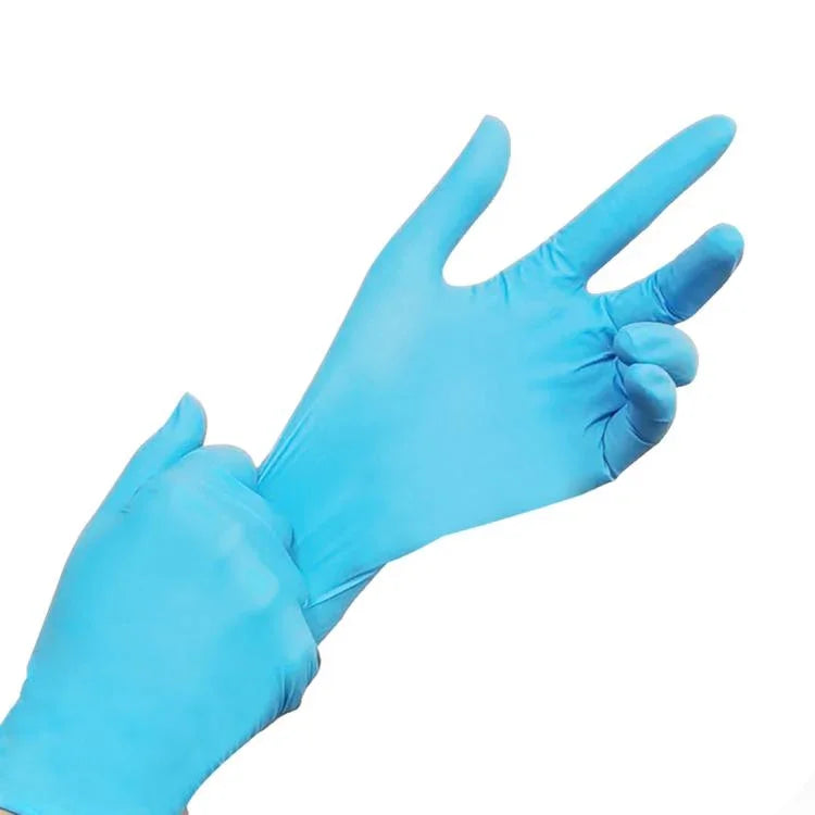 100 chiếc găng tay Butyronitrile dùng một lần màu xanh, Dụng cụ làm việc nhà, Kích thước: L, Phù hợp với chiều rộng lòng bàn tay: 9cm-10cm, Hộp đóng gói mới/cũ giao ngẫu nhiên, Kích thước: L