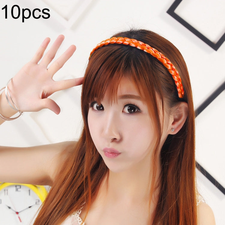 10 chiếc cài tóc bím tóc giả xoắn, cài tóc vòng đầu trang sức (Màu vàng nhạt)