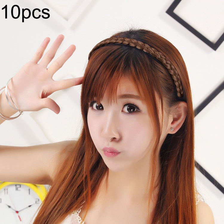 10 chiếc cài tóc bím tóc giả xoắn, cài tóc vòng đầu trang sức (Màu vàng nhạt)