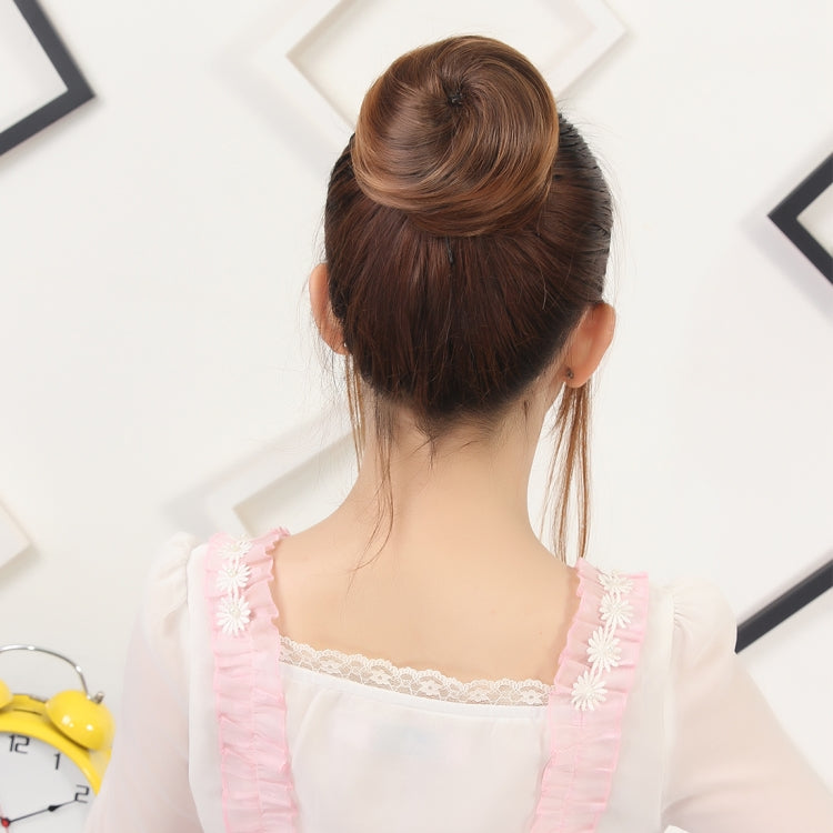 Tóc giả búi hoa hình hoa (Màu hạt dẻ)