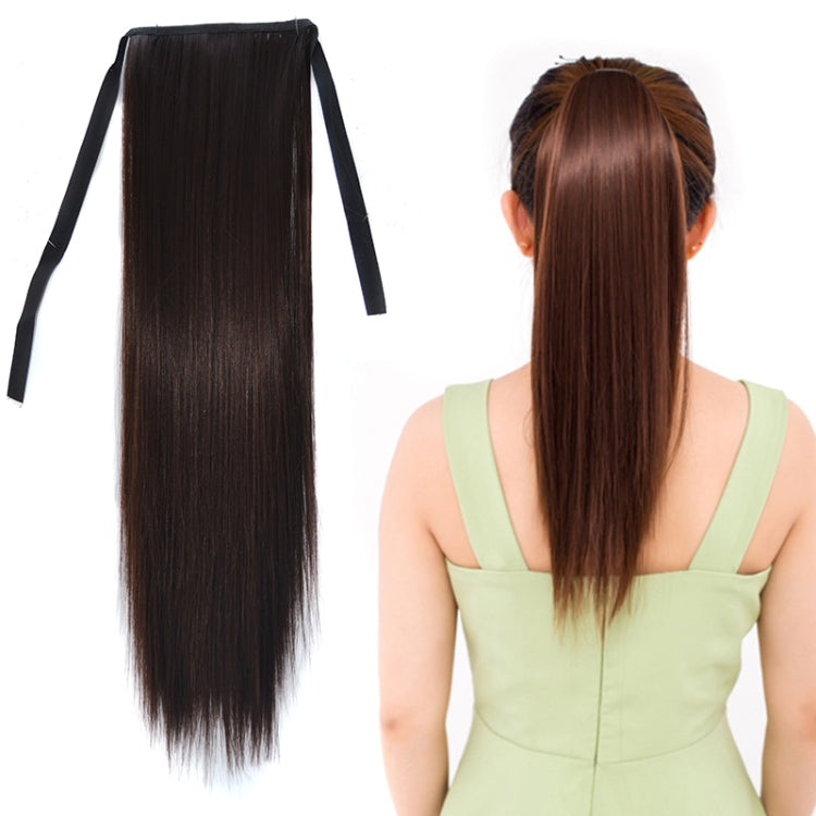 Tóc giả đuôi ngựa dài thẳng tự nhiên kiểu băng bó cho nữ, chiều dài: 45cm, 45cm