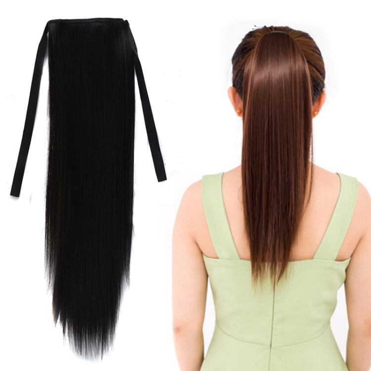 Tóc giả đuôi ngựa dài thẳng tự nhiên kiểu băng bó cho nữ, chiều dài: 45cm, 45cm