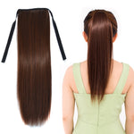 Tóc giả đuôi ngựa dài thẳng tự nhiên kiểu băng bó cho nữ, chiều dài: 45cm, 45cm